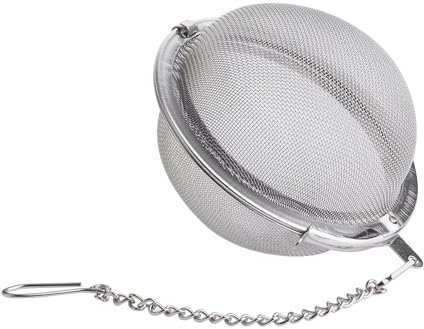Tiesta Tea Kleine Teesiebkugel aus Edelstahl für lose Blätter, wiederverwendbares Sieb mit extra feinem Netz und Kette, Einzeltasse, ideal für heißes und eisgekühltes Brauen, fasst 1 EL Tee