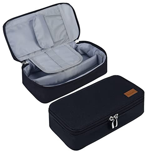 Yommie Federmäppchen Junge Mäppchen Mit Reißverschluss Federtasche Single Etui Groß Federmappe Schlamppermäppchen Mädchen Organizer Federpenal Für Teenager Erwachsene Schwarz
