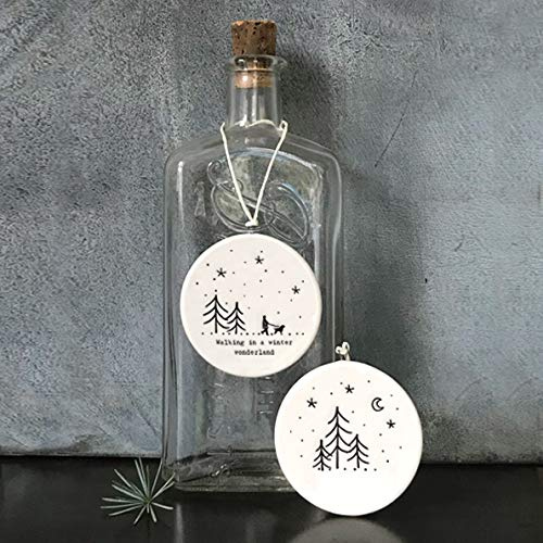 East of India: Flat porcelain bauble - Winter Wonderland