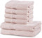 DecoKing 6er Set Baumwolle Qualität 525g/m² 4 Handtücher 50x100 cm und 2 Badetücher 70x140 cm Hellrosa rosa saugfähig Marina