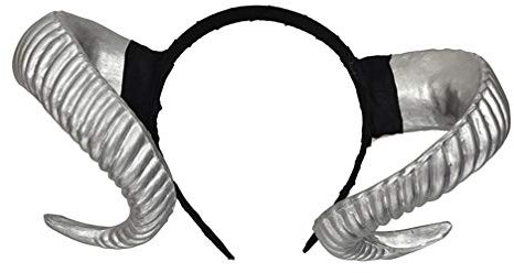 STOBOK Schaf Horn Stirnband Teufel Dämon Hörner Stirnband für Halloween Kostüm Cosplay Foto Requisiten (Silber)