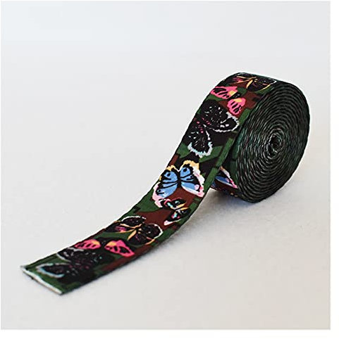 LIANYG Schrägband 5 Meter Breite 25mm Webb 12 Farben Gedruckt Gurtband Ribbon Gepäckgürtelband Seil Hund Pet Kragen Leine Kabelbaum 673 (Color : Butterfly Camouflage)
