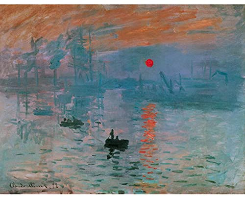 ZHXXFD Peinture Numero Adultes Enfants Avec Cadre - numéro d'art - Soleil Levant Claude Monet - Bricolage Peinture par Numero Paysage Loisirs Créatifs Paint By Numbers Kits(A116)