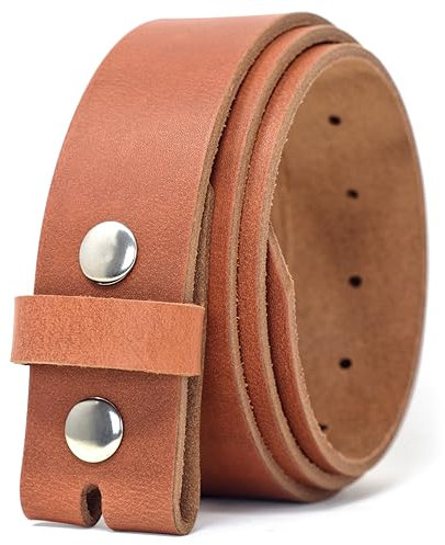 Ashford Ridge 40mm Gürtel aus Vollnarbenleder mit Druckknöpfen - Bräunen mit Silber Nieten - 100cm (115cm Gesamtlänge)