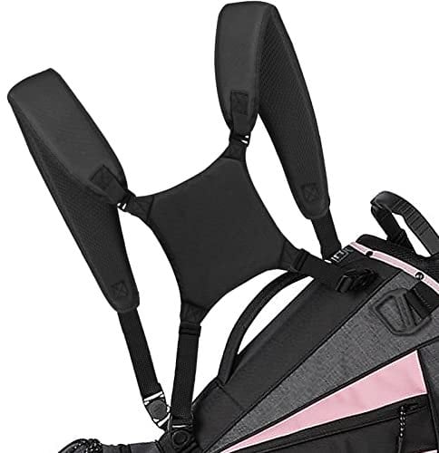 Minelife Golftasche Gurt Ersatz, Golftasche Gurte Doppelschulter, Universal Gepolsterter Tragegurt Wasserdicht Komfort Golftasche Rucksack Gurte Ersatz Schwarz