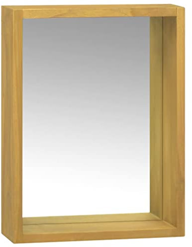 vidaXL Spiegelschrank 30x10x40 cm Massivholz Teak, Holzschrank, Badschrank mit Spiegel, Badschrank, Massivholzschrank, Badezimmerschrank