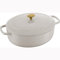 BALLARINI Bellamonte Schmortopf aus Gusseisen, oval, 5 l, Cremaweiß