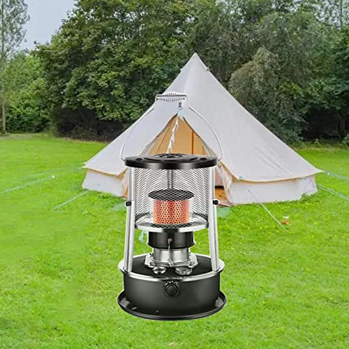 keep warm Valor calorífico 3000W de la Capacidad 4.5L del Tanque de la Chimenea del Vidrio del Horno de calefacción del Queroseno de elevación Negro