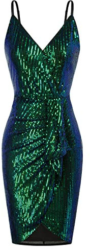 GRACE KARIN Damen Weihnachten V Ausschnitt Pailletten Trägerkleid Kleid CL1723-04_00S