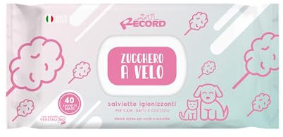 Record Hygiene Wipes for Dogs and Cats, 40 Pack - Pet Wipes for Coat, Paws, Snout and Eyes, Respect Skin and PH Sugar