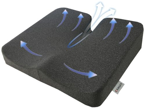 COEHSFY Sitzkissen Memory-Schaum Steißbeinkissen Starke Unterstützung und Komfort Pads für Bürostuhl Autositze Rollstuhl Schreibtischstühle (Grey)