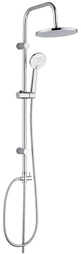 KOLMAN Duscharmatur Set Regendusche Chrom LESTE Handbrause, Duschsystem Brausegarnitur