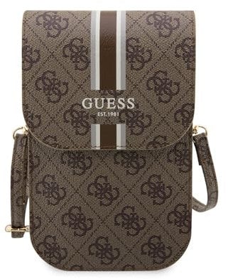 CG MOBILE Guess - 4G PU with Printed Stripes Wallet Phone Bag - Brown