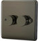 ASAB 2 Gang 2 Way Push Dimmer 400W PGM 33681 Black Nickel Two Way Dimming Control Gang Style Push On Off Button Suitable for LED Lamps Tungsten Lamps Durable and Sleek Design Easy to Install