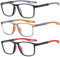 ZXYOO Occhiali da lettura da uomo 3 paia Stile sportivo Comodi e flessibili Lettori di blocco della luce blu per uomo +1.00