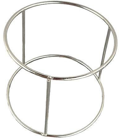 Gralara Support D'assiette de Service de Fruits de Mer, Plateau de Barbecue, Support à Vaisselle Rond en Acier Inoxydable, Support de Plateau à Pizza, Support, 18x15x16cm