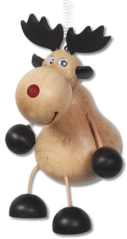 SeleXions Schwingfigur Elch Wackelaugen, ca. 16cm, Holz