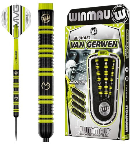 WINMAU Darts - MvG 85% Pro-Series 25g Professional Dart-Set mit Dart-Flüge und Dart-Schäften