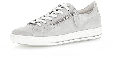 Gabor Damen Low-Top Sneaker, Frauen Halbschuhe,Wechselfußbett,Moderate Mehrweite (G),schnürer,Plateausohle,Light Grey,38.5 EU / 5.5 UK