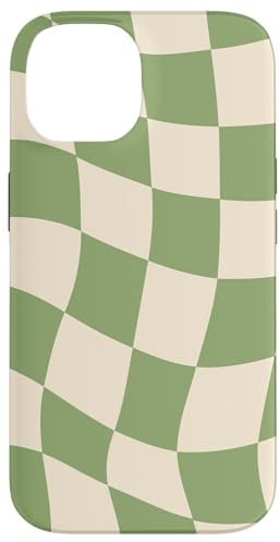 Hülle für iPhone 14 Etui kariert grün cool Schachbrett ästhetisches Geschenk