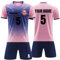 Faletony Personalisiertes Fussball Trikot Kinders Erwachsene Fusstball Shirt & Shorts Set mit Name Nummer Team Logo Fußballtrikot Benutzerdefiniert Trikot (Polyester, Rosa)