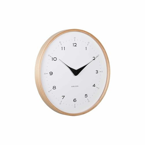 Karlsson Wanduhr Osado Dome - Weiß - Ø30cm | Rund - skandinavisch - Multiplex - Wanduhr Modern Wohnzimmer - Wanduhren