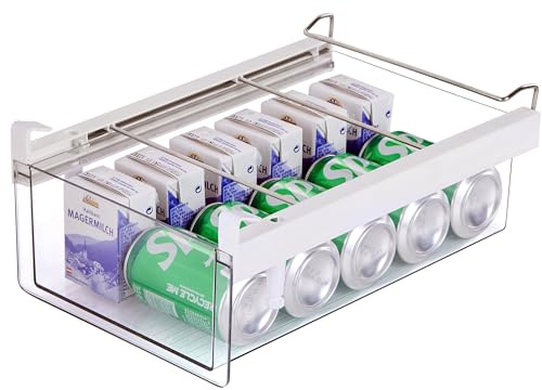 vacane Deeper Refrigerator Drawers, Adjustable Refrigerator Shelf 14-19.5 Inches Large Fridge Drawer Organizer Pull Out, Deli Meat Container for Produce, Cheese, Bacon-XL