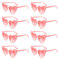 Occhiali da Sole a Cuore, 8 Pezzi Occhiali da Sole Vintage a Forma di Cuore, Occhiali a Forma di Cuore Rosa, Occhiali da Sole Vintage '70, Protezione UV400, per Feste Matrimoni Halloween