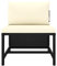 Modular-Mittelsofa mit Kissen Schwarz Poly Rattan,313508