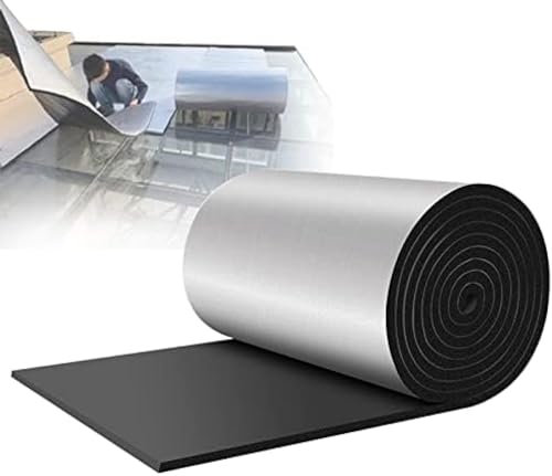 Self-Adhesive Aluminium Insulation Foil Thermal Bubble Double,Fire-Proof and Sun-Proof Board,use Loft, Floor, Wall, Motorhome,Boat Shed Reflector Save Energy Kit Car Garage Doors Roll,Black,