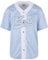Karl Kani Herren KM242-008-3 Varsity Logo Pinstripe Baseball Shirt M Light Blue/White