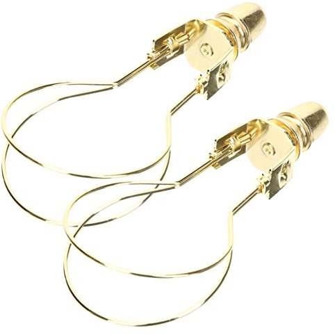 HOMSFOU Adaptador De Pantalla De Lámpara Con Clip De Resorte Para Bombilla Dorado, Soporte Para Bombillas, Accesorios De Iluminación Para Lámpara De Mesa, Paquete De 2 Unidades