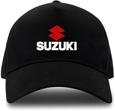 Genérico Schwarze Kappe für Fans Suzuki Moto Unisex - Öko-Baumwolle, Schwarz , One size