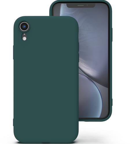 Zuvirelx Glatte Silikon hülle für iPhone XR, Staubbeständig, Slim, Taschentauglich Handyhülle Cover Case für Apple iPhone XR - Tiefgrün