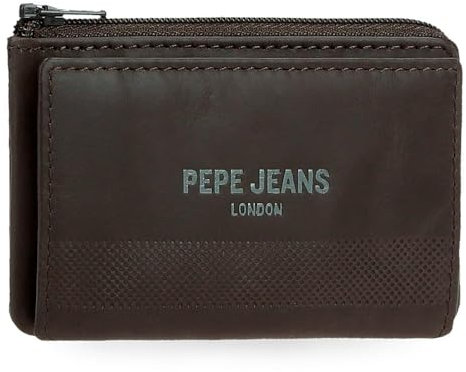 Pepe Jeans Portefeuille Profond avec Porte-Cartes Marron 11 x 7 x 1,5 cm Cuir by Joumma Bags, Marron, Talla única, Porte-Monnaie avec Porte-Cartes