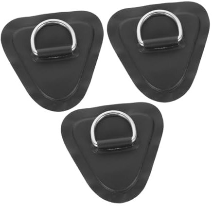 KICHOUSE 3pcs Stainless Steel D-ring Patch Kayak Deck Anchor Line Paddle Board Accessory