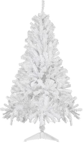 CCLIFE árbol de Navidad Plegable,Decorado Grande Pequeño Árbol de Agujas de Pino,150 cm,Blanco,380 Ramas,Cushhom