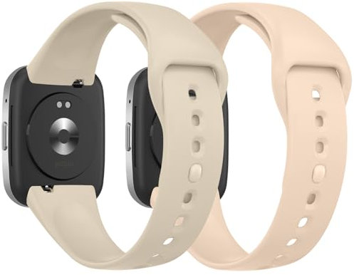 Yisica 2 Piezas Correa Compatible con Redmi Watch 3 Active Mujer Hombr, Pulsera de Repuesto de Silicona Suave para Redmi Watch 3 Active (Té con le che/Rosa)