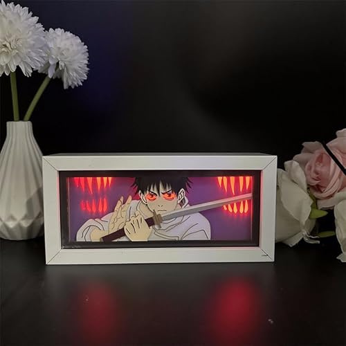 Zhongkaihua Anime Light Box Papercut Lampe Okkotsu Yuta Figur Nachtlicht Lampe Rahmen Kunst Papier Schnitzerei Desktop Schlafzimmer Dekorationen Geschenke