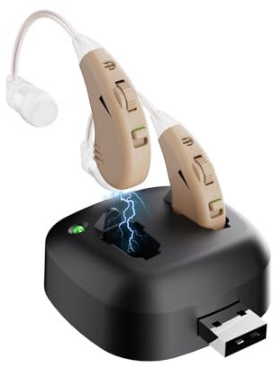 Wiederaufladbarer Sound-Verstärker JINGHAO, Klang-Verstärker für hinter Ohr – Ear Enhancer, Hochwertige Surround-Noise-Unterstützung USB Ladestation