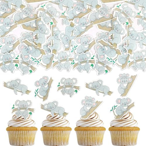60 Stück Essbare Koala Tortendeko Geburtstag Cupcake Toppers Wild Animal Muffin Dekoration Koala Cupcake Tortendeko Baby Dusche Geburtstag Thema Party Kuchen Dekorationen