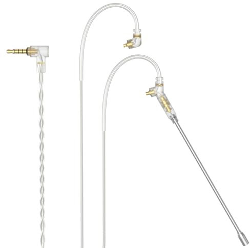 Cubilux 3,5-mm-MMCX-Kabel mit Boom-Mikrofon, MMCX-Ersatzkabel mit Mikrofon für SE215, SE315, SE425, SE535 und mehr, 4 Fuß