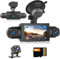 Hikity DVR 1080P Dashcam Cámara Coche para Android Autoradio Impermeable 3” Four Cámara Gran Angular 360°Tarjeta TF de 64GB Visión Nocturna Sensor G Grabación en Bucle Monitor de Aparcamiento 24H