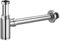 Round Bottle Trap, Stainless Steel Bathroom Sink P Trap, Basin Sink Waste Trap Drain Tube Kit for Bathroom Sink & Washbasin (Chrome)