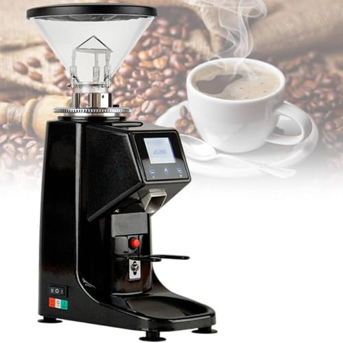HEIHEIZI Professionelle Espressomühle mit 500ml/1500ml-Bohnentrichter – Touchscreen und Griffkompatibilität, 19 einstellbare Mahlstufen für Café-Qualität,500ml-Black