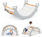 COSTWAY Arco da Arrampicata per Bambini, 2 in 1 Altalena ad Arco in Legno con Cuscino Morbido e Doppia Faccia, Ideale per Bambini 1+ Anni (Grigio)
