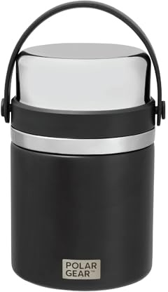 Polar Gear 600ml Insulated Food Flask For Hot Food - Soup Flask + Spoon | Vacuum insulated, Stainless steel, Food flask, Leakproof, BPA free, Foldable spoon, Insulated serving cup, Hot 6h, Cold 12h