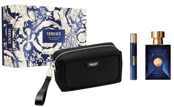 Versace Dylan Blue Eau de Toilette Gift Set 2025-100ml EDT, 10ml Travel Spray and Toiletry Pouch