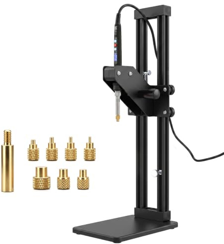 3DZWMAN 410mm Heat Set Insert Tool Vertikale Einschmelzwerkzeug 7 Spitzen | 60W Lötkolben, 7 Heat Set Insert Spitzen, Vertikale Hitze-Pressmaschine, für Gewinde Rändelmutter M2/M3/M4/M5/M6 (1/4)/M8