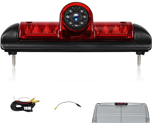 CAMECHO Rückfahrkamera HD Nachtsicht IP67 Wasserdichter Kamera für FIAT Ducato Peugeot Boxer Citroen Jumper 2006-2017, Bremslicht mit Weitwinkel 140°, 12V, 10M Kabelgebundene Verbindung